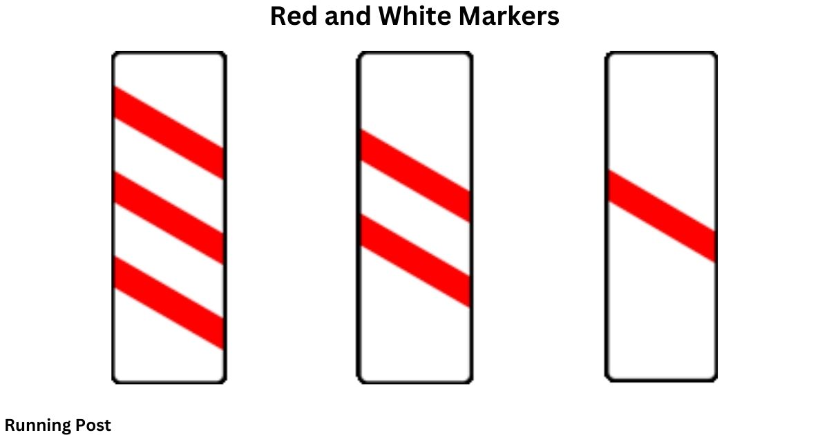 Where will you see these red and white markers