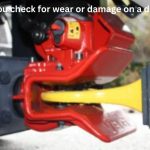 What should you check for wear or damage on a drawbar unit