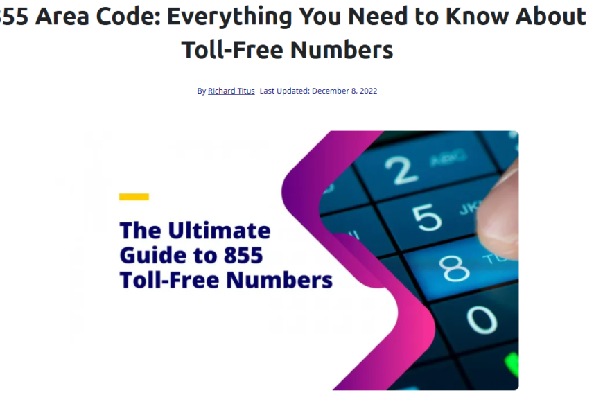 Understanding the 855 Area Code: A…